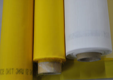 100٪ حيدة شبكة البوليستر للنسيج الطباعة 120T - 34 أبيض / أصفر اللون