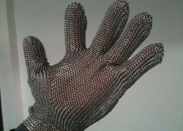 Stainless Steel Cut Resistant Gloves , Oil Resistance Steel Mesh Cutting Gloves