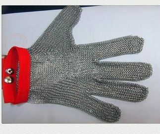 Custom Metal Mesh Safety Gloves / 304 Stainless Steel Cut Resistant Gloves 
